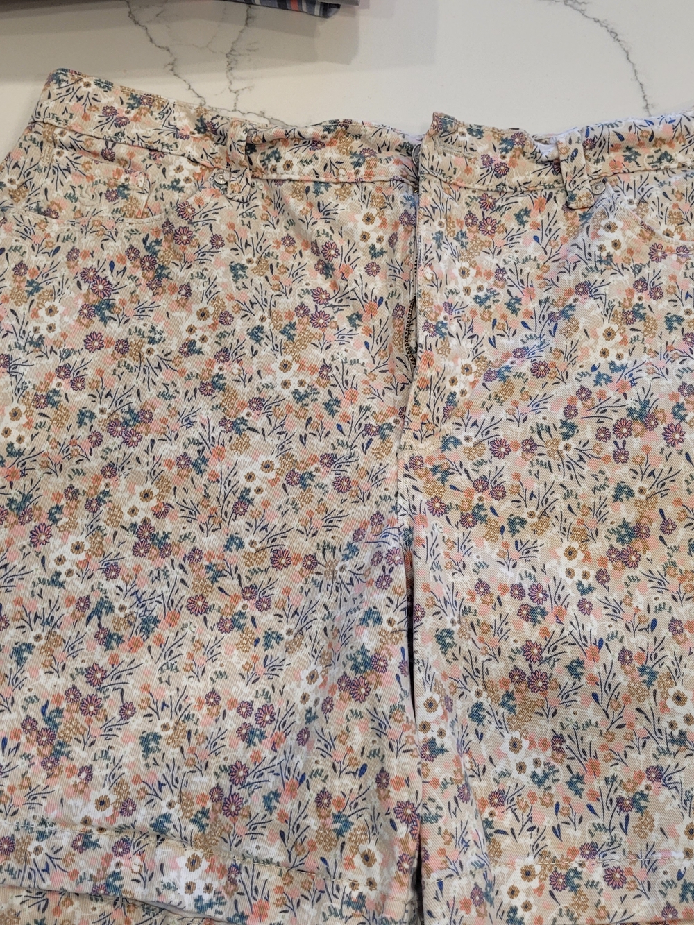 Gloria Vanderbilt Pastel Floral High-Rise Shorts Size 18